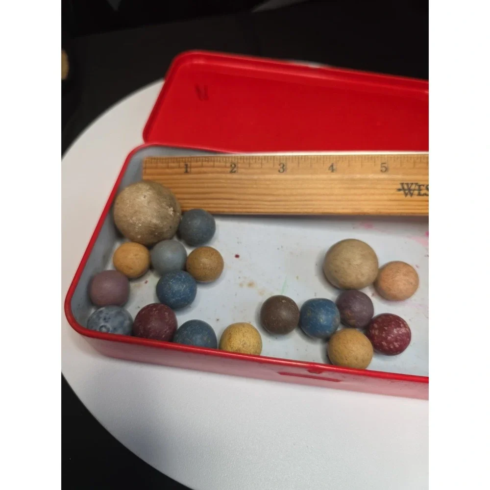 Civil War era clay marbles colors lot of 19